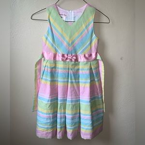 6X Jessica ann easter spring summer chevron pastel dress